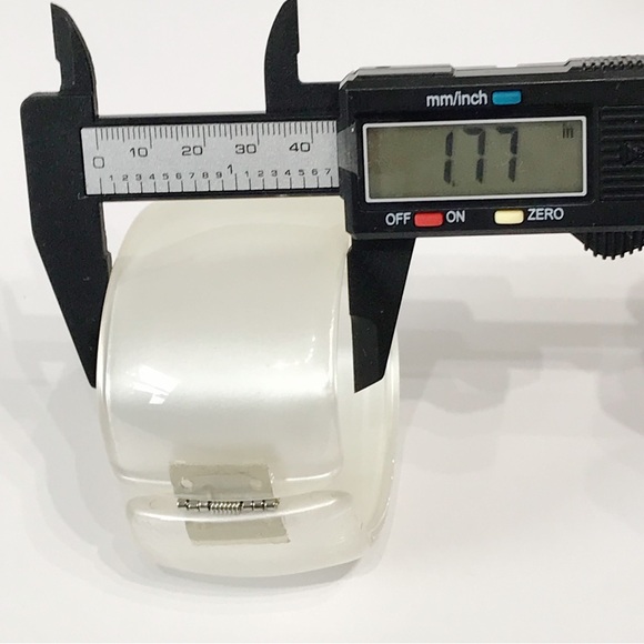 Vintage Pearl Thermoset Lucite Chunky Statement Clamper Bangle Bracelet Abstract - Picture 2 of 11